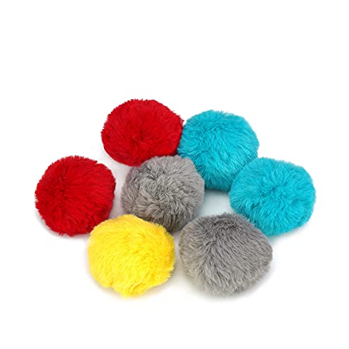 Chiwava 24PCS 1.8" Catnip Furry Cat Toys Ball Soft Pom Pom Balls Kitten Chase Quiet Play Assorted Color