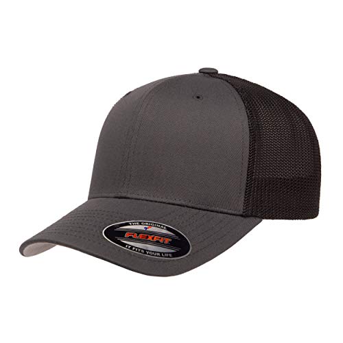 Flexfit Men's Trucker Mesh Cap, Charcoal/Black, One Size