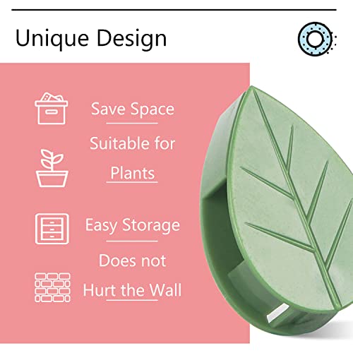 100 Pcs Plant Climbing Wall Fixture Clips with 100 Pcs Clear Acrylic Adhesive Sticker,Green Leaf Shape Garden Wall Clip,Self-Adhesive Hook Vines Traction Invisible Holder for Indoor Outdoor Decoration