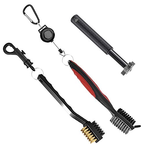 SENHAI Golf Club Groove Cleaner with 2 Pcs Golf Dual-Bristle Brush for Golfing Accessories, Clubs, Shoes,Wedges and Irons