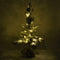 SHATCHI Table Mantel Centrepiece Pre Lit LED Christmas Frosted Tips with Pine Cones Flocked Snow Covered Xmas Tree with Burlap Base for Decoration, Green, 50cm