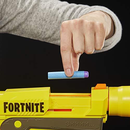 Nerf Fortnite - SP-L Blaster - Yellow with Detachable Barrel and 6 Official Fortnite Elite Darts - Epic Games Fortnite - Toys for Kids - E6717 - Ages 8+