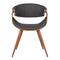 Armen Living Butterfly Dining Chair in Charcoal Fabric and Walnut Wood Finish