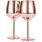 2Pcs Stainless Steel Wine Glasses 18oz Large Capacity Wine Goblets Multifunctional Unbreakable Rose Gold Wine Glasses for Party Office Wedding Anniversary (Rose Gold)