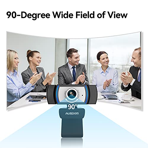 1080P Webcam, AUSDOM AW33 Full HD Web Cam with Built-in Noise Reduction Microphone Stream USB Web Camera for Zoom Meeting, Video Conferencing, Online Work, Home, Office,YouTube, Skype, and Streaming