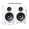 Sanyun SW208 3" Active Bluetooth 5.0 Bookshelf Speakers – 60W Carbon Fiber Speaker Unit - Built-in 24bit DAC - Dynamic 3D Surround Sound – 2.0 Computer PC Monitor Gaming Speakers (Pair, White)