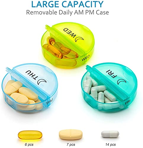 ［Upgrade］ Monthly Pill Organizer 2 Times A Day,One Month Pill Box AM PM,Daily Pill Cases Large 4 Week,Medication Organizer 28 Days Dispenser for Pills,Fish Oils, Vitamin,Supplement(Rainbow)…