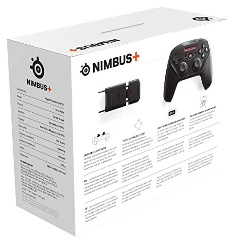 SteelSeries Nimbus+ iOS Controller for Mobile Gaming with Bluetooth and 50 Hours Battery Life
