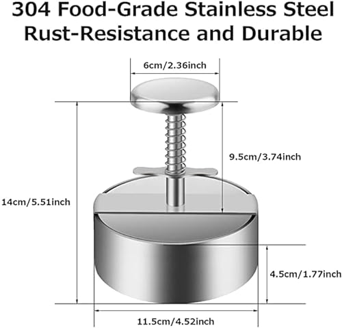 Legend Burger Press, Hamburger Patty Maker, Easy to Clean, 304 Stainless Steel, Commercial Grade, Burger Press Patty Maker, Hamburger Maker Mold, 4.33 inch