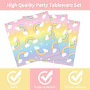 96 Pcs Rainbow Birthday Party Plates and Napkins Supplies Set Colorful Rainbow Party Disposable Paper Plates Tableware Kit Decorations Favors for Birthday Party Baby Shower for 24 Guests