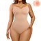 Shapewear Bodysuit for Women with 2 Reusable Nipple Stickers,Tummy Control Body Shaper Sculpting Bodysuit Adjustable Straps Jumpsuit Tops(Beige Triangle, M)