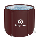 Ice Bath Tub for Athletes Portable Cold Plunge Tub Ice Bath Cold Plunge Tub Outdoor Ice Barrel Ice Bath Tub For Adults Cold Therapy Tub for Recovery (BY9001 New reddish brown-29.5"Φ x 26.8"H)