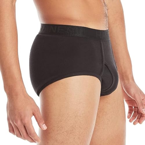 Hanes Ultimate Men's 7-Pack FreshIQ Full-Cut Briefs - Colors May Vary, Black/Grey, Large