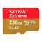 Sandisk Extreme A2 Performance 256GB MicroSDXC Card, Red/Gold