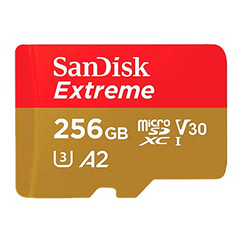 Sandisk Extreme A2 Performance 256GB MicroSDXC Card, Red/Gold