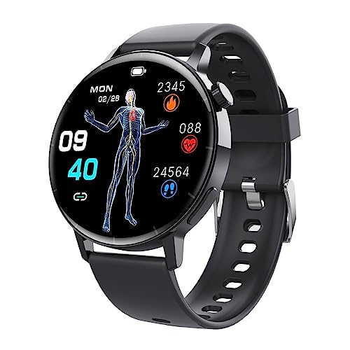 Blood Glucose Monitor Watch,Non-Invasive Blood Glucose Test Smart Watch | IP67 Waterproof 30 Sports Modes, Blood Pressure Watch, Monitor Blood Sugar Easily and Accurately Lxury