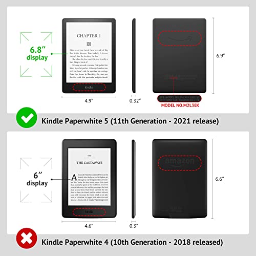OLAIKE Case for All-New 6.8" Kindle Paperwhite (11th Generation - 2021 Release), Durable Smart Cover with Auto Sleep/Wake, Only Fit 2021 Kindle Paperwhite or Signature Edition, Red