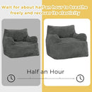 MAXYOYO Giant Bean Bag Chair, Stuffed Bean Bag Couch with Filler Large Living Room Bean Bag Chair for Adults, Big Lazy Sofa Accent Chair with Pocket Floor Chair for Gaming, Reading, Dark Grey