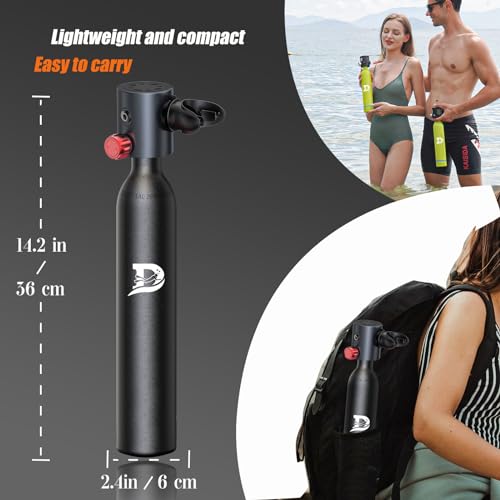 0.5L Scuba Tank of DOT Certification,5-10 Minutes Scuba Tank, Mini Scuba Tank with Pump, Mini Scuba Diving Tank, Scuba Diving Gear, Dive Within 30 Feet Scuba Tank Kit, Lung Tank, Dive Portable Lungs