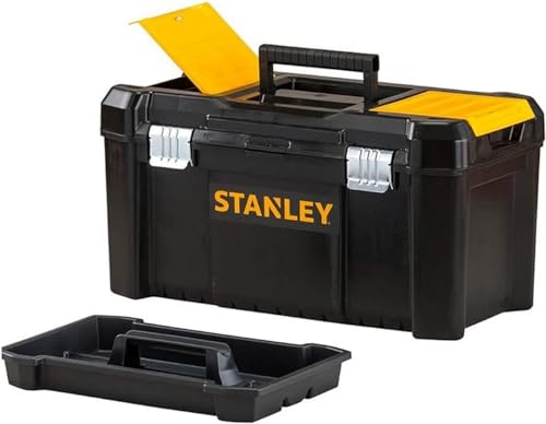 Stanley STST1-75521 Essential 19" Toolbox with Metal latches, Black/Yellow, Inch