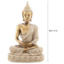 Praying Buddha Statue, Buddha Figurine Carving Statue, Meditating Seated Buddha Statue Carving Figurine Craft Home Decoration Ornament for Meditation Space/Prayer Room/Sacred Room (A Gold)