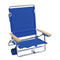 Rio Brands 5 Position Classic Lay Flat Beach Chair with Backpack Straps, Blue, 8.5"