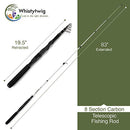 Telescopic Fishing Rod, Lightweight Carbon Fiber - Collapsible Freshwater and Saltwater Fishing Pole for Travel, Boating Trips - Durable, Premium Quality Rods, Poles, Gear – 2.1m (7’)