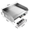 Devanti BBQ Grill, 4400W Electric Griddle Oil Heater Frying Pan Hot Plate Frypan Home Kitchen Restaurant Appliances Countertop, Double Zones Cooking Stainless Steel Portable Silver