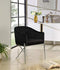 Meridian Furniture Xavier Collection Modern | Contemporary Velvet Upholstered Dining Chair with Sturdy Steel X Shaped Legs, 25.5" W x 24.5" D x 31.5" H, Black