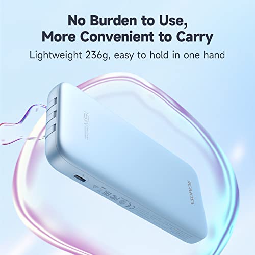 ROMOSS 10000mAh Power Bank with Build in Cables, Fast Charge USB C Portable Charger, 4 Outputs External Battery Pack for iPhone 14/13/12, Samsung S22/S21, Xiaomi, Switch, More Phones and Smart Devices