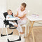 BABY JOY High Chair for Babies & Toddlers, Foldable Highchair with Multiple Adjustable Backrest, Seat Height and Footrest, Removable Tray, Detachable PU Leather Cushion, Built-in Rear Wheels (Black)