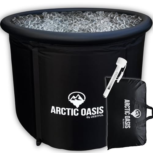 ARCTIC OASIS - Ice Bath Tub, Ice Plunge Bathtubs, Portable Bathtub, Fitness/Rehab Ice Bath for Athletes, Portable Ice Plunge Therapy Tub, Cold Recovery Bucket, Larger Size, Black