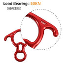 TRIWONDER 50KN Rock Climbing Figure 8 Descender Rescue Belay Device Stop Descender and Carabiner Rock Rappelling Gear (Red)