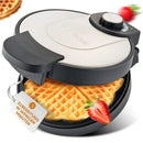 Clatronic WA 3492 Waffle Iron, Electric Waffle Maker, Waffle Iron for Classic Heart Waffles, Large Non-Stick Baking Mould (18 cm), 1000 Watt, Stainless Steel