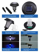 Solar Power LED Light Mosquito Insect Zapper Fly Bug Killer Trap Outdoor Floor Lamp Garden Ground (1PC)