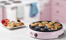 Bestron Poffertjes Retro Design Mini Waffle Pancake Maker with Non-Stick Coating Sweet Dreams 800 W Pink