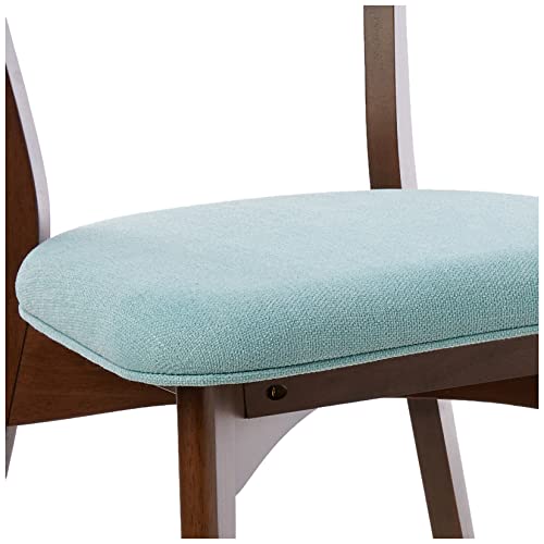 Christopher Knight Home Abrielle Mid-Century Modern Fabric Dining Chairs with Natural Walnut Finished Rubberwood Frame, 2-Pcs Set, Mint/Natural Walnut