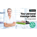 Zenses Massage Table 75cm Portable 3 Fold Aluminium Beauty Bed Green
