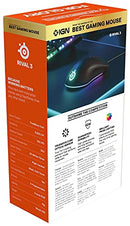 SteelSeries Rival 3 Wired 6-Button 77g Gaming Mouse - Prism 3-Zone RGB Illumination - 8,500 CPI TrueMove Core Optical Sensor