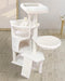 WANG Xin Three Layer Cat Tree with Cat Condo Scratch Pad and Two Hammocks,Beige