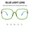 BAODAREN Blue Light Blocking Glasses Oversized Square Frame Women/Men Anti Eyestrain Computer Eyeglasses L3000A (Transparent Light Green)