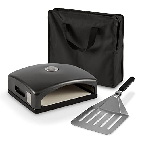 Tower T978517 Pizzazz Pizza Oven with Foldable Paddle, Carry Bag and Thermometer, Grey, Black