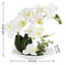 (Milk White) - Dynabit Artificial Orchid Flower Arrangements with White Porcelain Vase, Artificial Bonsai Centrepiece Decoration, Plastic Flowers, Realistic & Lifelike (Milk White)