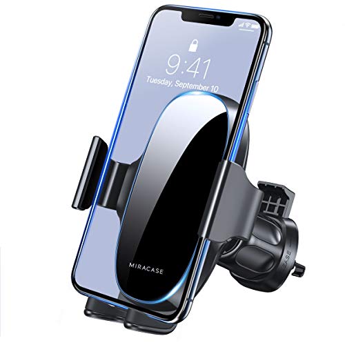 【Holder Expert Generation】 Miracase Car Phone Holder, Universal Mobile Phone Holder for Car, Air Vent Car Phone Mount Compatible with iPhone 14 Pro Max 13 12 11 XR Samsung Google and More, Black