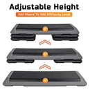ZENY 43'' Exercise Aerobic Step Platform Adjustable Fitness Stepper with 4 Detachable Risers Fitness Workout Stepper for Home Gym Cardio Strength & Training