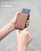 Credit Card Holder Genuine Leather Bifold Pop up Wallet with Banknote Compartment, ID Window & Coin Pocket(Brown)