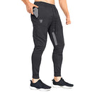ZENWILL Mens Tapered Gym Joggers, Fitness Pants Casual Workout Track Pants with Zip Pockets（Medium,Black