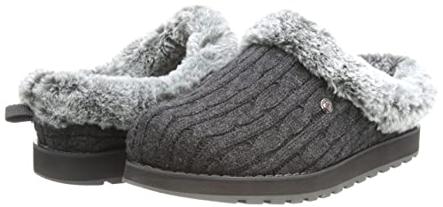 BOBS from Skechers Women's Keepsakes Ice Angel Chocolate/Natural Slipper 6 M US, Charcoal, 6