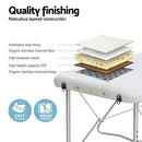 Zenses Massage Table 75cm Portable 2 Fold Aluminium Beauty Bed White