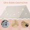 HONEY JOY Kids Play Tent, Toddler Large Playhouse w/Star String Lights, Washable Anti-Slip Coral Velvet Mat, Windows, Mesh Curtains, Indoor Outdoor Princess Play Castle Tent for Over 3 Years, Beige